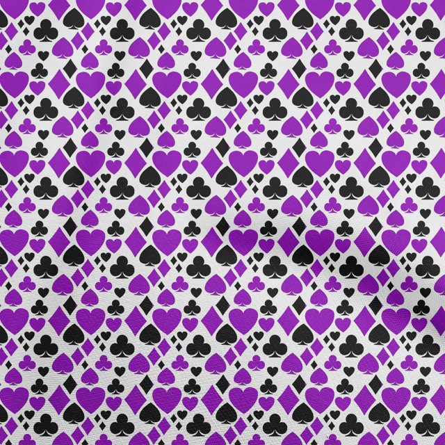 oneOone Velvet Violet Fabric Poker Card Craft Projects Decor Fabric Printed By The Yard 58 Inch Wide
