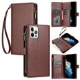 thumbnail image 1 of Compatible avec iPhone 14 Pro Max Étui Portefeuille Premium à Fermeture Éclair Grand Espace Flip en Cuir PU, 1 of 5