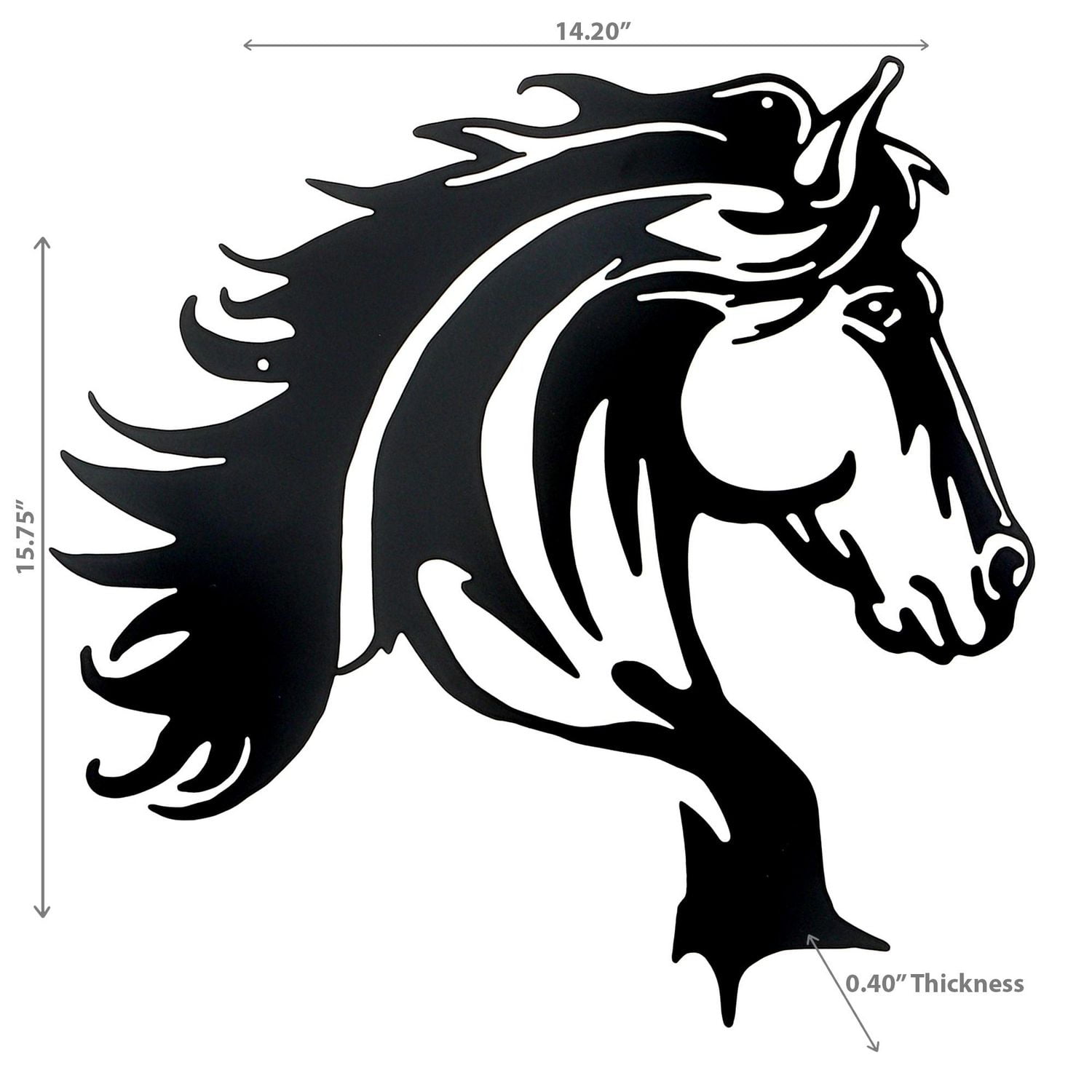 IH Casa Decor Metal Noir De Décoration Murale Noire Tête De Cheval