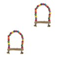 thumbnail image 1 of serony Durable Wooden Parrots Stand Hanging Swings Cage For Pets Wide Application Easy To Bird Essentials 2Set, 1 of 6