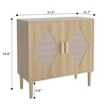 thumbnail image 3 of Kojooin Rattan Accent Cabinet with Storage, Two-Door Sideboard with Woven Decor, Storage Buffet for Living Room, Dining Room, Entryway, 3 of 9