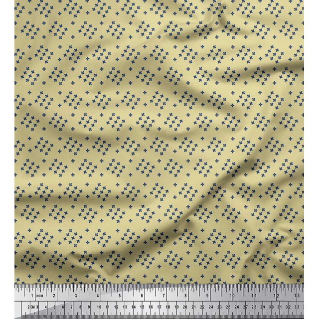 Soimoi Cotton Duck Fabric Plus Sign Shirting Decor Fabric Printed Yard 42 Inch Wide