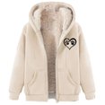 thumbnail image 2 of LOVZFMLL Jackets for Women's Fashionable Printed Fleece Hooded Sweatshirt Jacket, 2 of 4
