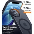 thumbnail image 3 of Entronix Heavy Duty Case For iPhone 12, 12 Pro, Translucent Matte Back, Magnetic Sturdy Case, Black, 3 of 5