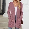 thumbnail image 2 of Yuyuzo Cardigan for Women 2025 Fall Ribbed Knit Sweater Open Front Long Sleeve Outwear with Pockets, 2 of 6