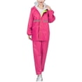 thumbnail image 3 of Sentmoon Ensemble de 2 Pcs Imperméables pour Femmes et Pantalons de Randonnée avec Capuchon, Ponchos à Manches Longues pour Adultes avec Imprimé, Compressibles, Imperméables, à Fermeture Éclair, Équipement de Pluie pour Hommes pour la Randonnée, le Randonnée et le Voyage TG, 3 of 7