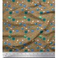 thumbnail image 1 of Soimoi Polyester Crepe Fabric Star,Planet & Alien Cartoon Fabric Prints by Yard 42 Inch Wide, 1 of 3