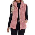 thumbnail image 1 of Wensltd Gilet Sans Manches Chaud pour Femmes Léger Couleur Unie Col Rabattu Gilet en Peluche, 1 of 9