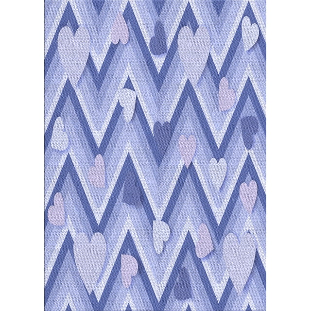 Ahgly Company Tapis d'Intérieur Lavables en Machine Rectangle Bleu Transitionnel Bleu Ange, 5' x 8'