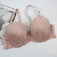 thumbnail image 2 of Soutiens-gorge pour Femmes, Fermeture Frontale, Sans Fil, avec Bretelles Réglables, Grande Taille, Beige 100C, 2 of 7