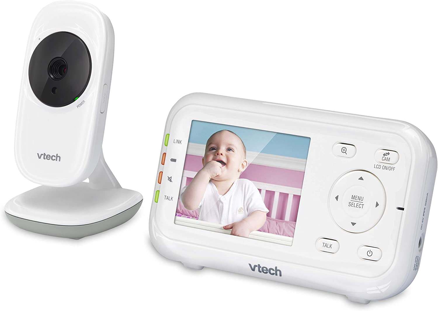 VTech Digital Baby Monitor with Temperature Sensor, 1 Count, White