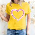 thumbnail image 1 of Pisexur T-shirt de la Saint-Valentin Haut T-shirt de la Saint-Valentin pour Femme Amour Imprimé T-shirt à Manches Courtes Haut à Manches Courtes Col Rond Haut/chemise, 1 of 5