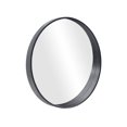 thumbnail image 3 of Denmark Solid Wood Grey Round Mirror, 27.5 ø, 3 of 4