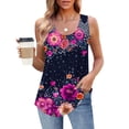 thumbnail image 2 of UPPADA Camisoles d'Été pour Femmes à Imprimé Floral, Col Ras du Cou, Sans Manches, Chemises Décontractées à Ourlet Fluide, Jolis T-Shirts, Chemises Coupe Ample, Hauts Confortables Multicolores, S, 2 of 7