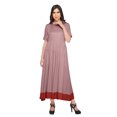 thumbnail image 4 of Moomaya A Line Cotton kurti For Women Pleated Long Designer Solid Anarkali Dress, 4 of 5