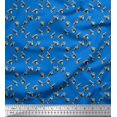 thumbnail image 1 of Soimoi Blue Silk Fabric Toucan Bird Decor Fabric Printed Yard 44 Inch Wide, 1 of 3