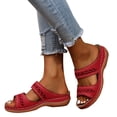 thumbnail image 2 of IUJSOY Womens Sandals Wedge Shoes Slip on Wide Width Sandals Orthopedic Arch Support Slides Sandals, 2 of 9