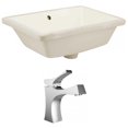 thumbnail image 1 of 18.25-in. W Rectangle Bathroom Undermount Sink Set In Biscuit - Chrome Hardware AI-22805, 1 of 8