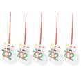 thumbnail image 2 of Holiday Decorations Christmas Tree Pendant, 5pcs With Ribbon Ring Christmas Ornament, Key DIY Home For Christmas Tree White+Black, 2 of 8