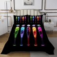 thumbnail image 1 of Baseball Bat Bedspread Set European Sports Ball Coverlet Set,Softball Quilt Set Queen,Glitter Neon Design Quilted Competitive Game Room Decor, 1 of 3