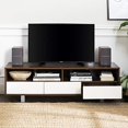 thumbnail image 4 of Walker Edison Mid Century Modern 3 Drawer Universal Stand for TV's up to 65" Flat Screen Living Room Storage Entertainment Center, 60 Inch, Dark Walnut, 4 of 5