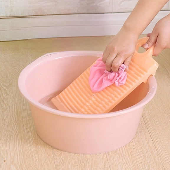Hand Wash Board Laundry Scrubber Plastic Washing Board Household Portable Scrub Board for Travel Camping 1-Pack