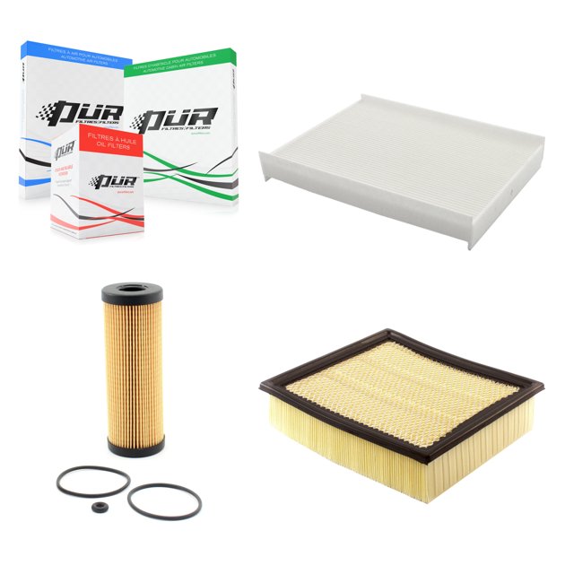 PUR 1x Air + 1x Cabin + 1x Engine Cartridge Oil Filter (3 Total) Kit for Car 2015-2025 Ford F-150 2.7L KFM-100433
