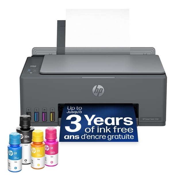 HP Smart Tank 5100 Wireless All-in-One Cartridge-Free Ink Tank Printer with up to 3 Yrs Ink Included