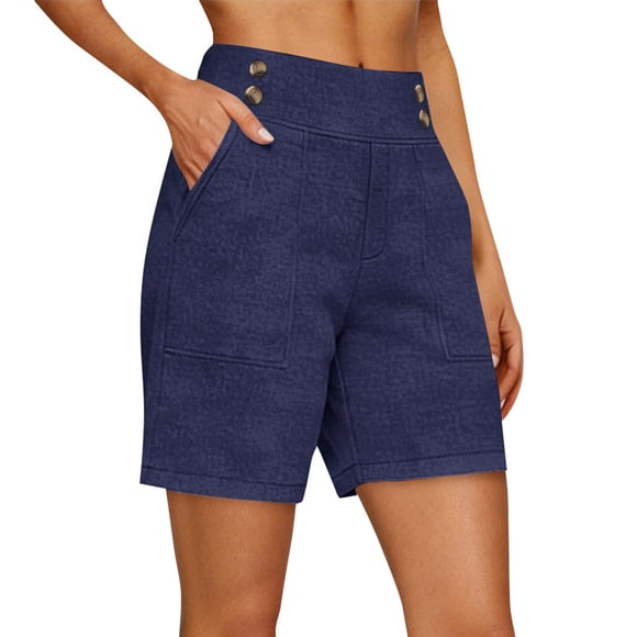 JYnXIANTI Shorts for Women High Waist Button Shorts Lounge Vintage Shorts Ladies Summer Comfortable Clothes for Beach