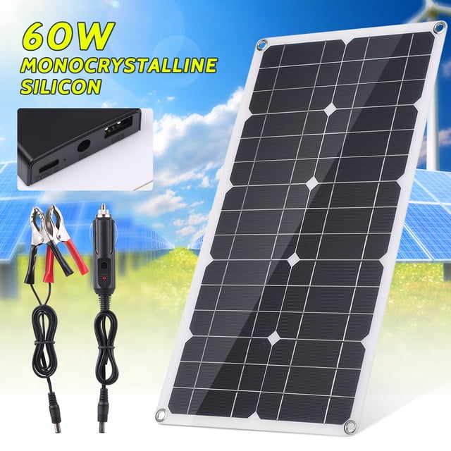 Panneau Solaire Monocristallin 60W hors Grille Module Haute Efficacité IP65 Résistant à l'Eau pour Maison VR