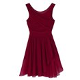thumbnail image 4 of LiiYii Robe de Ballet Sans Manches en Maille Fluide pour Femmes Costume de Danse Lyrique pour Performance sur Scène Rouge Vin TTG, 4 of 8