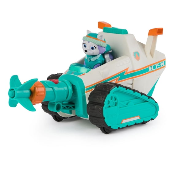 Pat'Patrouille, Motoneige de luxe d'Everest, avec lance-projectile, snowboard et figurines articulées à collectionner, jouets pour garçons et filles à partir de 3 ans