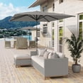 thumbnail image 2 of Outsunny Parasol de Patio Inclinable, Parasol de Jardin de Marché avec Manivelle, Gris Pâle, 2 of 10