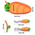 thumbnail image 4 of 1 Set Carrot Plate Dinner Plates Ceramic Toddler Spoons Toddler Plates With Porcelain Rice Bowl Toddler Utensils Kid Plates Grid Plate 304 Stainless Steel Child Modeling Place Mates for Tables with, 4 of 8
