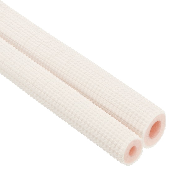 Pipe Insulation Foam Tube, Heat Preservation Insulated Foam Tubing for 1/4", 1/2" O.D. Mini Split Copper Line Set Water Pipes,6.56Ft(2m),White/Pink