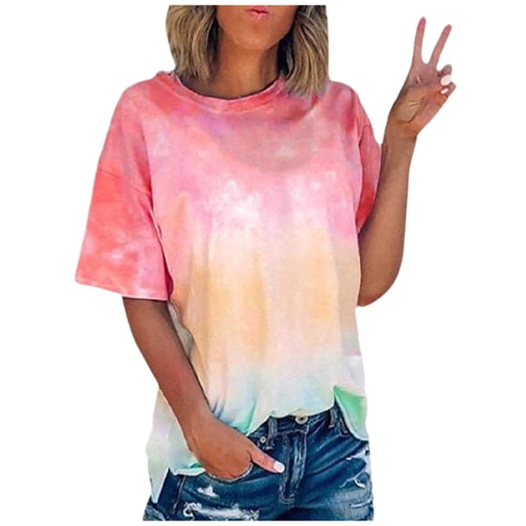 UPPADA Tops for Women Casual Summer Plus Size Loose Fit T Shirts Crewneck Short Sleeve Blouse Trendy Graphic Tees