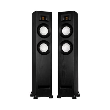 Fluance Ri91 Reference Stereo Powered Floorstanding Tower Speakers with High Performance AMT Tweeters, 2x6.5" Drivers, 150W Amplifier for Turntable, TV, PC - HDMI, Bluetooth, RCA & Sub Out (Black Ash)