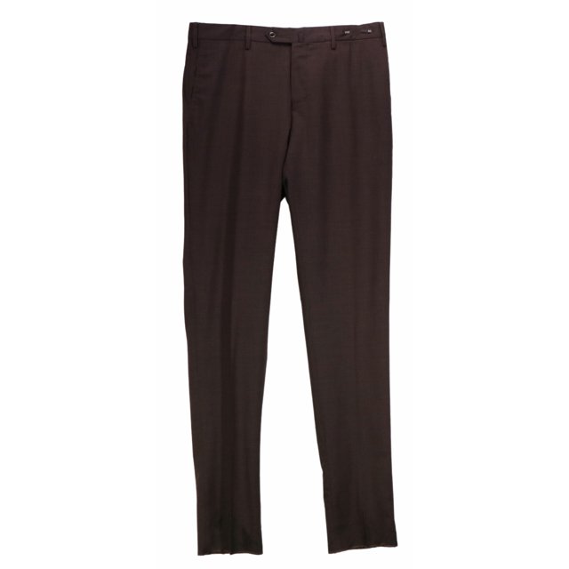 PT01 Men's Charcoal Slim Fit Wool Dress Pants - 37