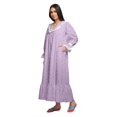 thumbnail image 2 of Moomaya Printed Nightdress For Ladies Cotton Ruffled Border Nursing Nightwear, 2 of 5