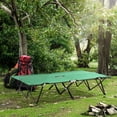 thumbnail image 2 of Outsunny 76" Two Person Folding Camping Cot with Carrying Bag, Green, 2 of 10