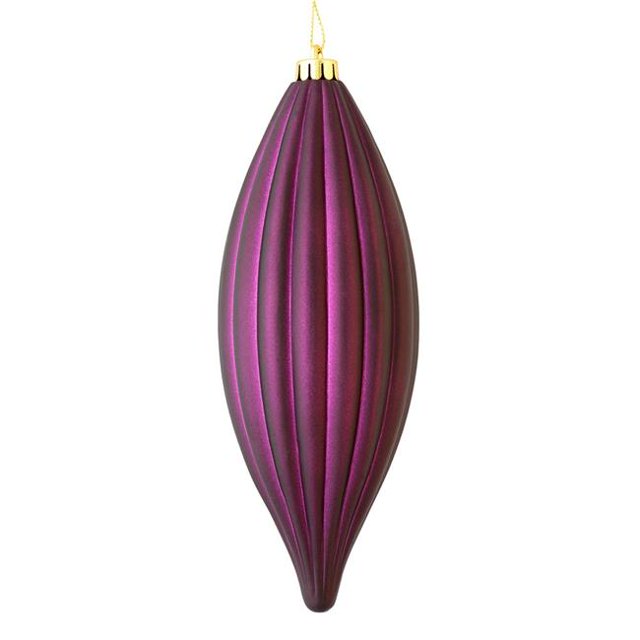 Vickerman M183226M 8 in. Plum Matte Line Finial Ornament 4 per Bag