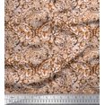 thumbnail image 1 of Soimoi Poly Georgette Fabric Leaves & Floral Batik Print Sewing Fabric Yard 52 Inch Wide, 1 of 3