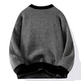 thumbnail image 4 of Pisexur Chandails Homme Doux et Confortable Chandails d'Automne Chandail Décontracté pour Homme à Blocs de Couleur Manches Longues Col Rond Noir, TG, 4 of 4