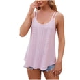 thumbnail image 1 of Yuyuzo Débardeurs pour Femmes Col Rond Sans Manches Camisole Ajourée Hauts d'Été Décontractés Fluides, 1 of 5