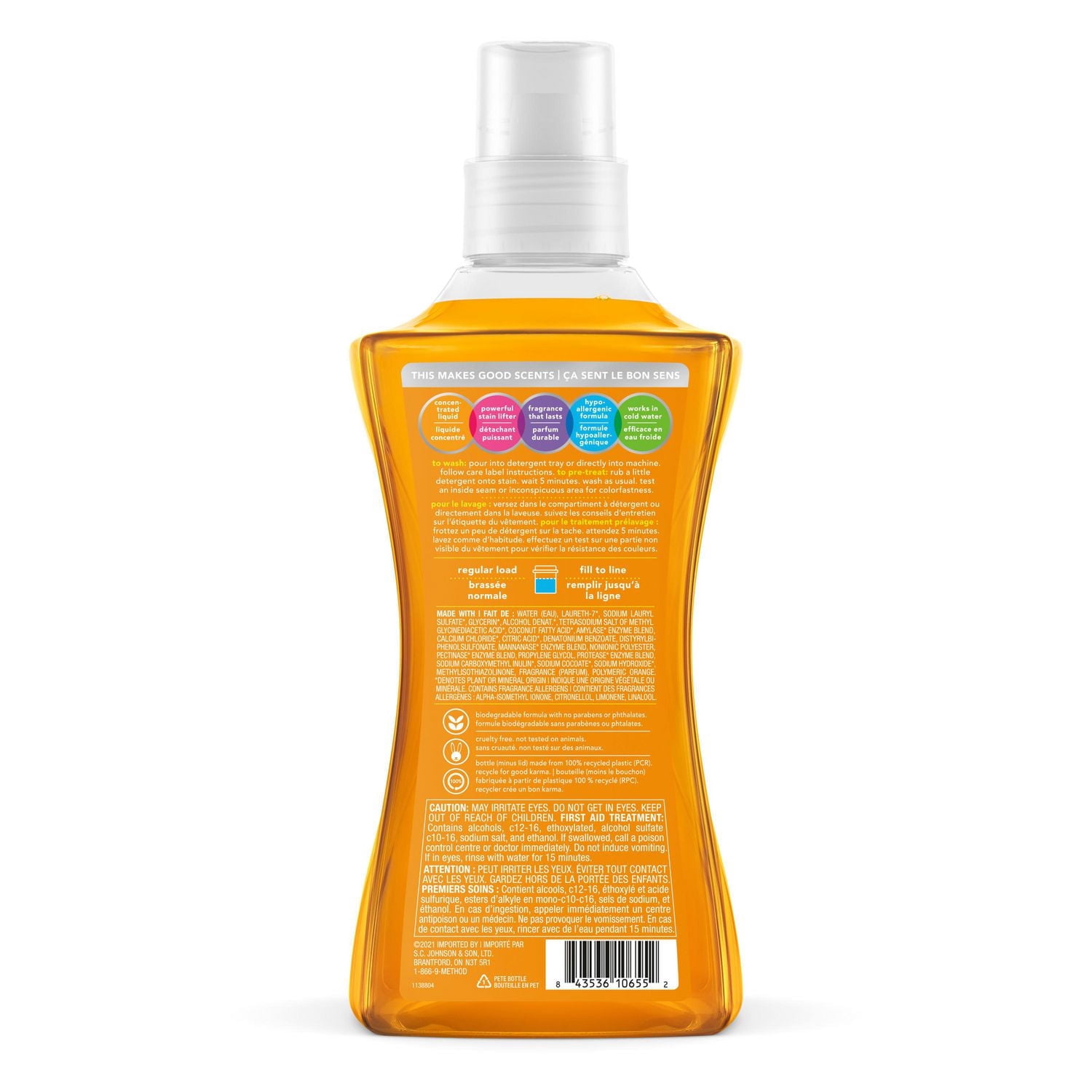 Method Laundry Detergent, Ginger Mango, 1.58L, 66 Loads