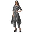 thumbnail image 3 of Moomaya Ensemble Kurti Kurta Pantalon pour Femmes Col Bateau Imprimé Robe 2 Pcs Tenue Ethnique, 3 of 6
