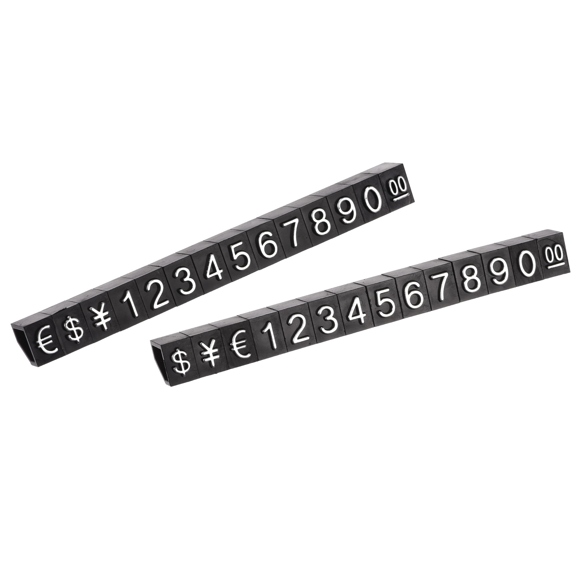 Uxcell Adjustable Mini Cube Price Tag Display Number Silver on Black 6.3x9mm 14Pcs