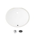 thumbnail image 2 of Stylish Undermount 19.5"W x 16"D White Porcelain Oval Bathroom Sink with 2 Overflow Rings P-206, 2 of 12