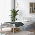 thumbnail image 2 of Gymax 12-Inch Twin Bed Frame Modern Metal Platform Bed w/ Headboard & Footboard White, 2 of 10