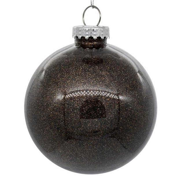 Vickerman N211575 Boule Transparente Pailletée au Chocolat de 6 Po - 4 par Sac